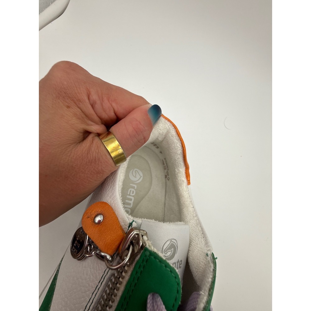 Remonte Lite n Soft Sneakers Size 38 Multi Color Leather Side Zip shoe NEW retro - Picture 10 of 12